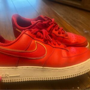 Red and Gold Nike Air Force 1